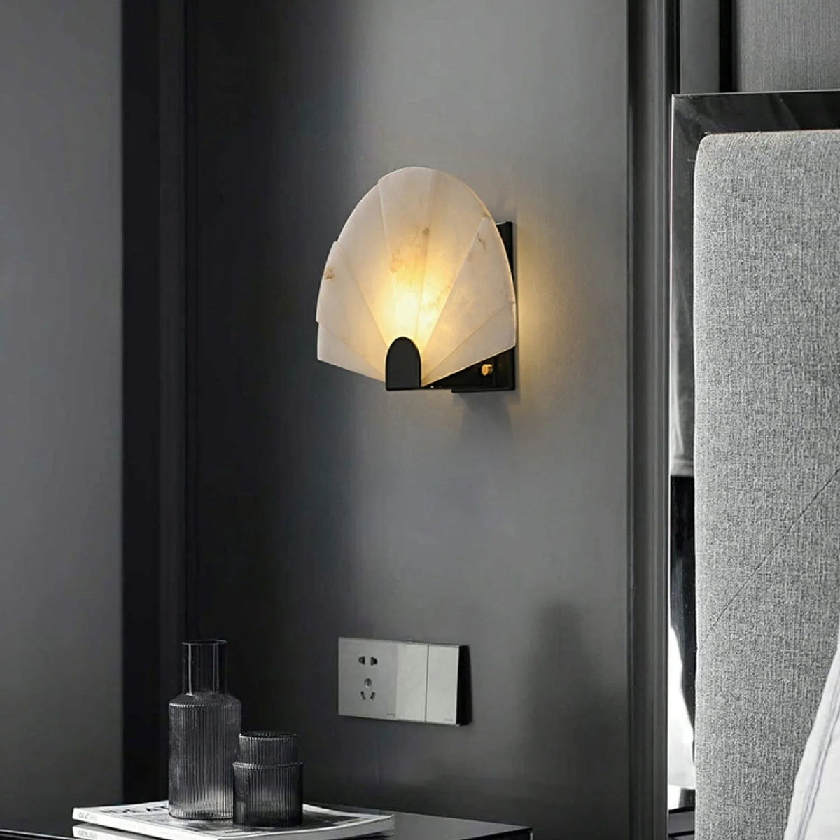 Alabaster Fan Wall Sconce