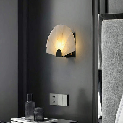 Alabaster Fan Wall Sconce
