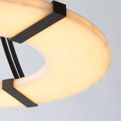 Alabaster Halo Pendant Light – Black & White LED Chandelier