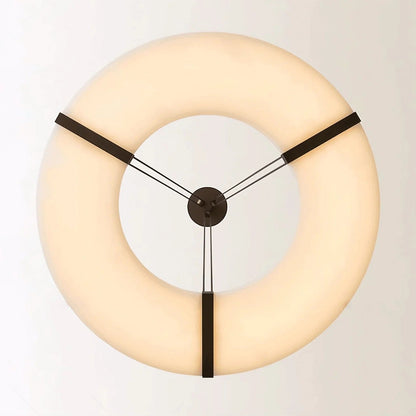 Alabaster Halo Pendant Light – Black & White LED Chandelier