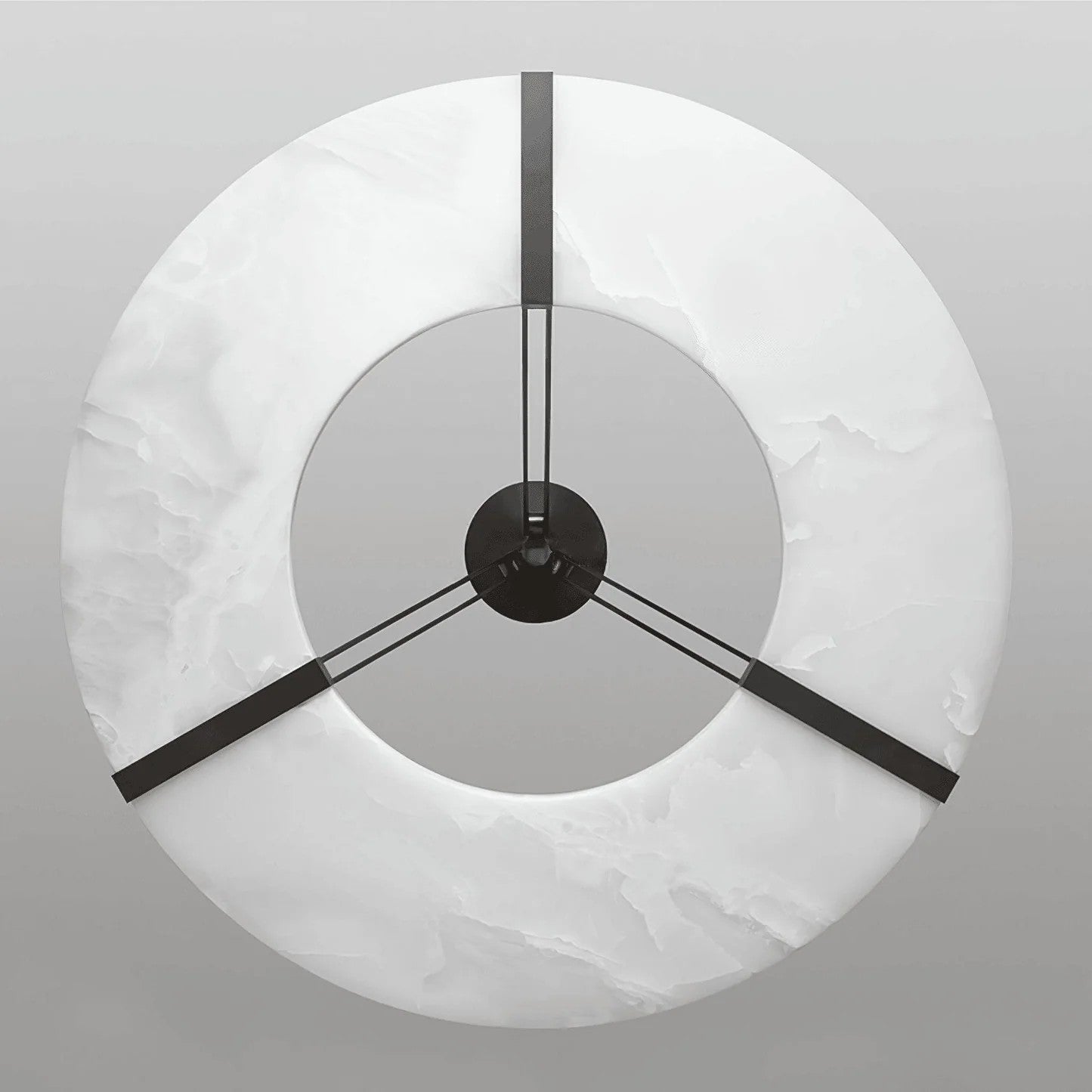 Alabaster Halo Pendant Light – Black & White LED Chandelier