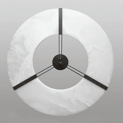 Alabaster Halo Pendant Light – Black & White LED Chandelier