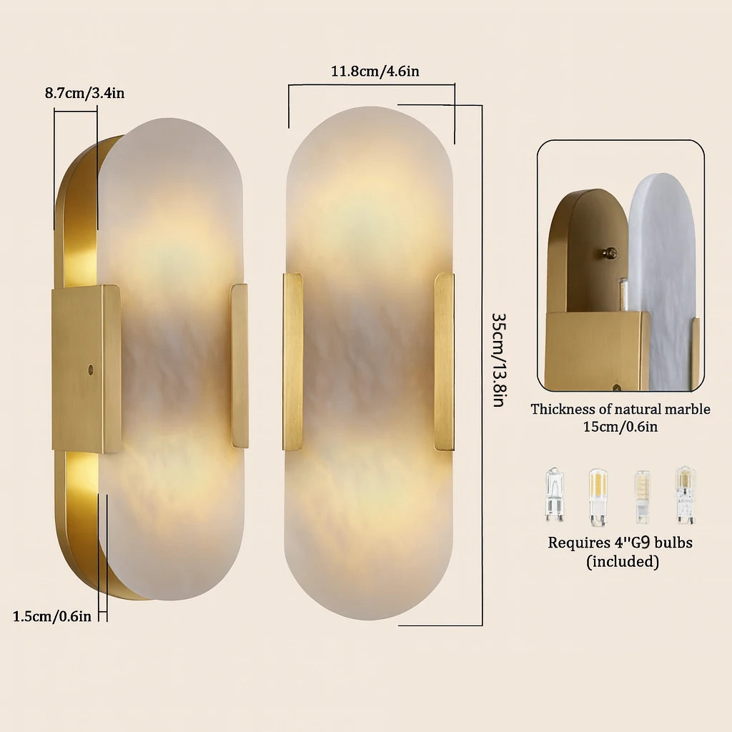 Alabaster OpalEdge Oval Wall Sconce