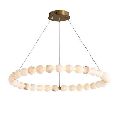 Alabaster Orb Ring Chandelier – Gold White, 23.6‑39.4 Diameters