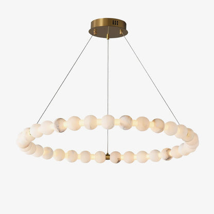 Alabaster Orb Ring Chandelier – Gold White, 23.6‑39.4 Diameters