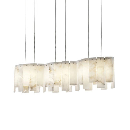 Alabaster Pendant Lamp with Gold & White Finish