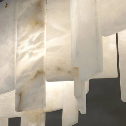 Alabaster Pendant Lamp with Gold & White Finish