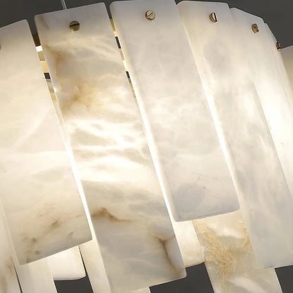 Alabaster Pendant Lamp with Gold & White Finish