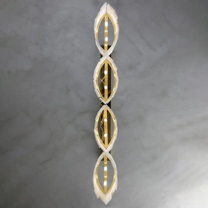 Alabaster Pendant Lamp with Gold & White Finish