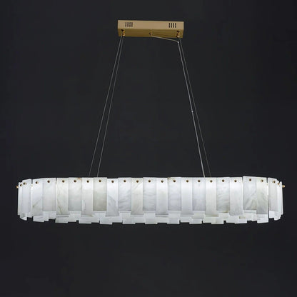 Alabaster Round Brass & White Chandelier – Heavenly Glow