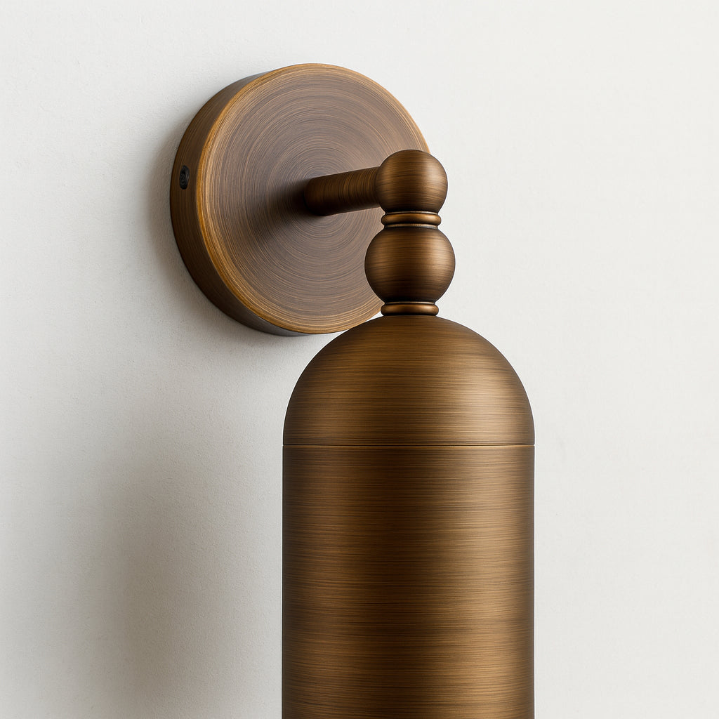 Alabaster Slim Brass Tube Wall Sconce