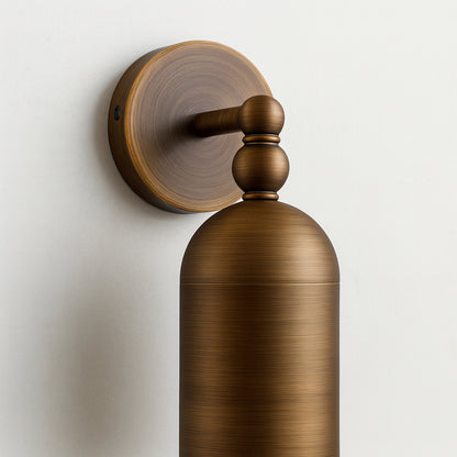 Alabaster Slim Brass Tube Wall Sconce