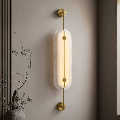 Alabaster Solvane Slim Oval Wall Sconce