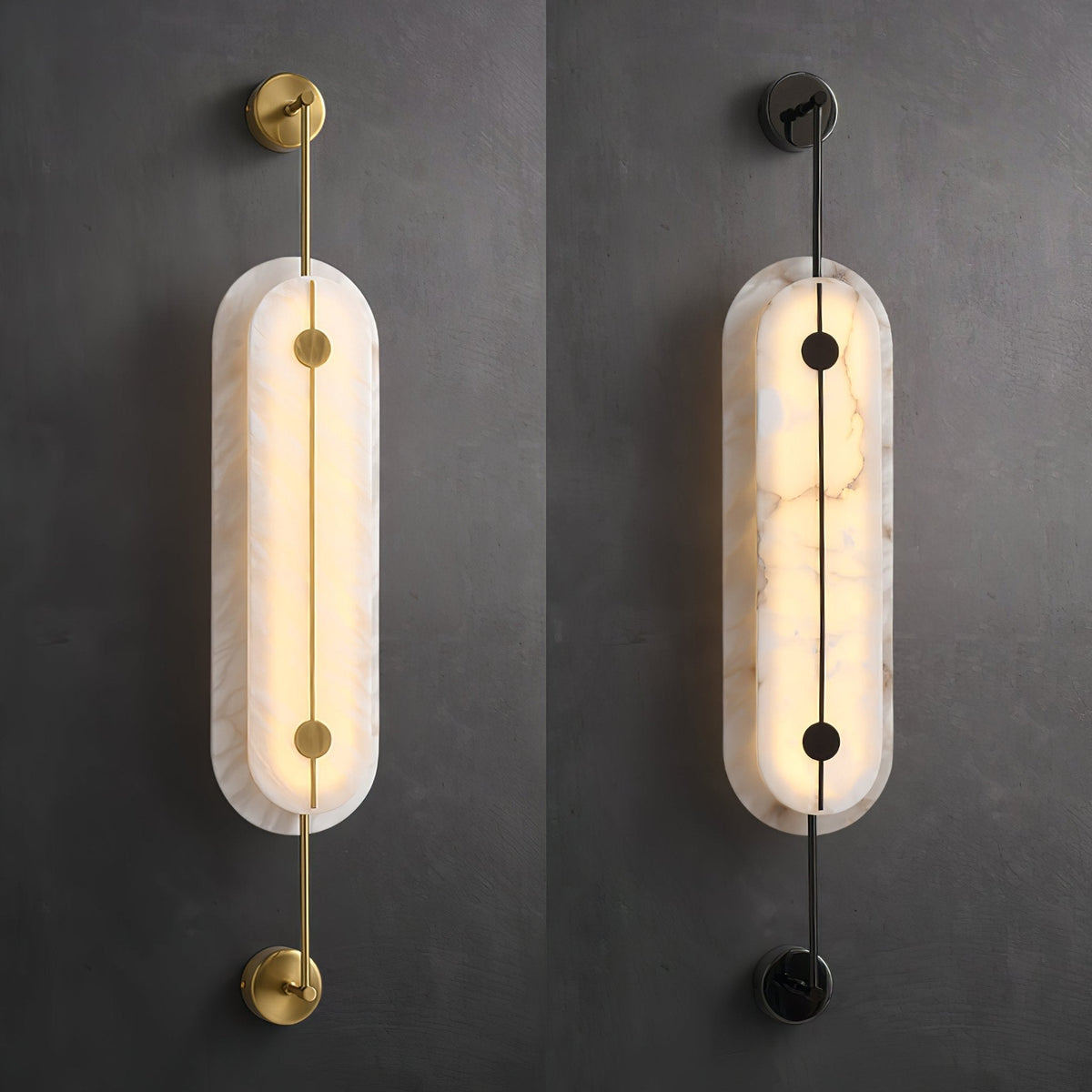 Alabaster Solvane Slim Oval Wall Sconce