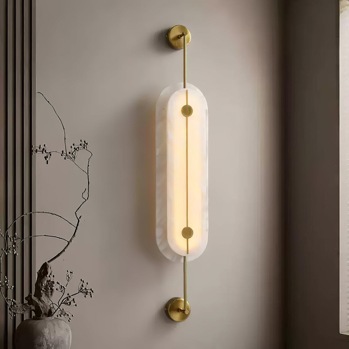Alabaster Solvane Slim Oval Wall Sconce
