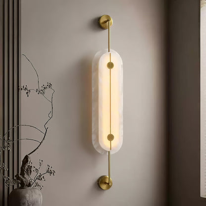 Alabaster Solvane Slim Oval Wall Sconce