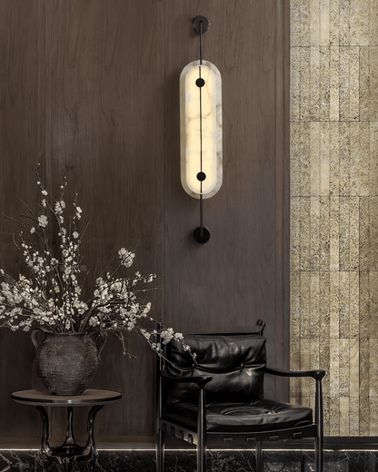 Alabaster Solvane Slim Oval Wall Sconce