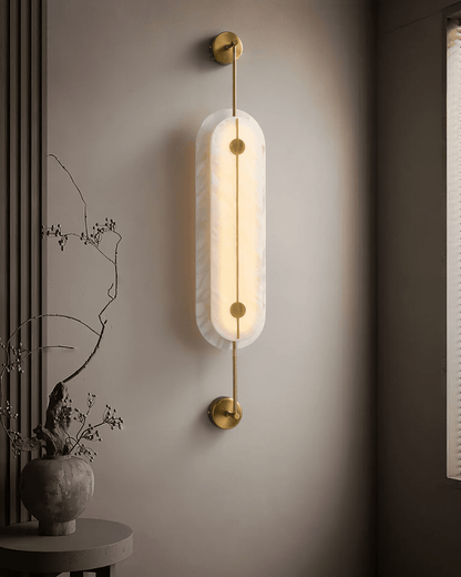 Alabaster Solvane Slim Oval Wall Sconce