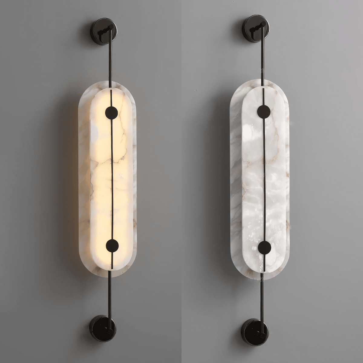 Alabaster Solvane Slim Oval Wall Sconce