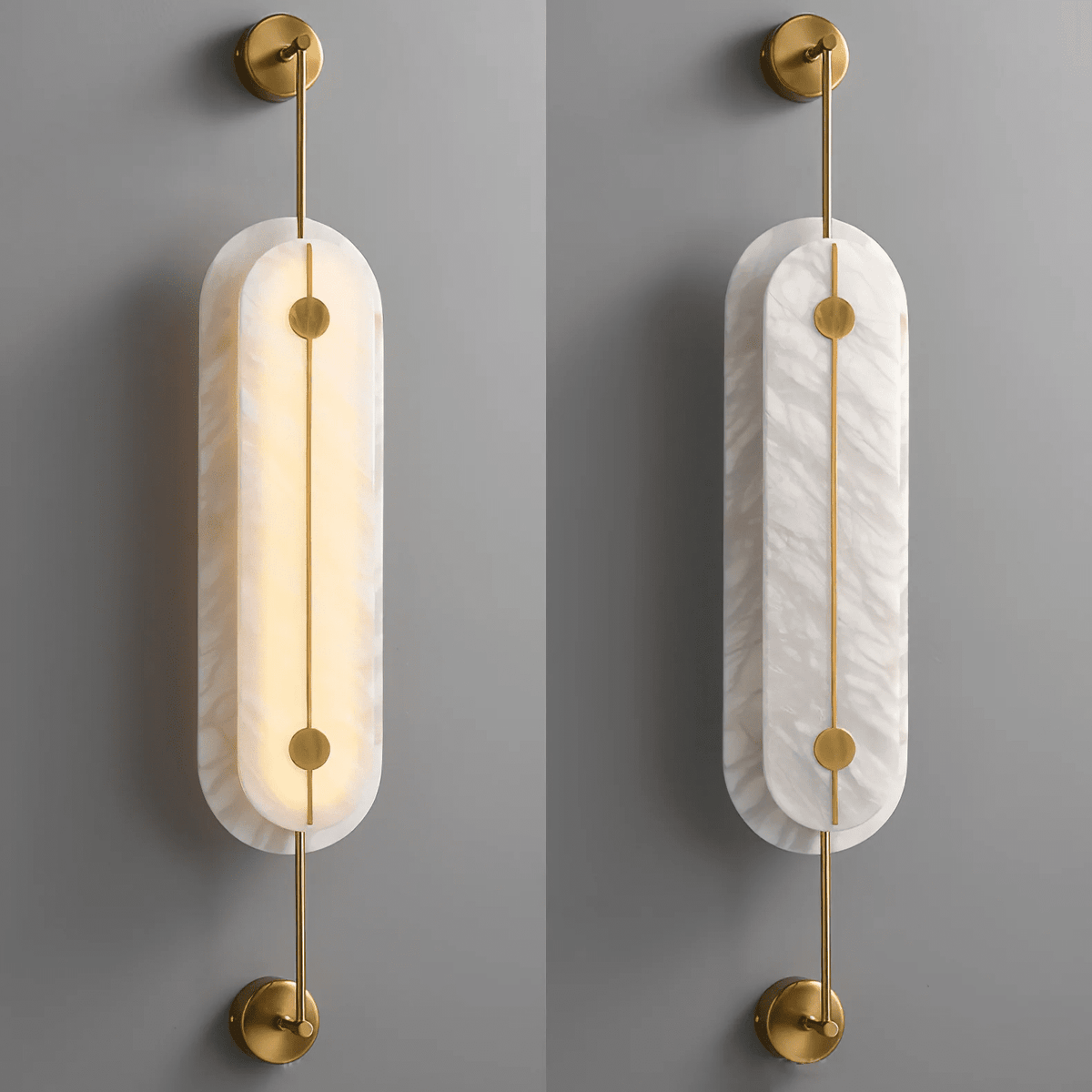 Alabaster Solvane Slim Oval Wall Sconce
