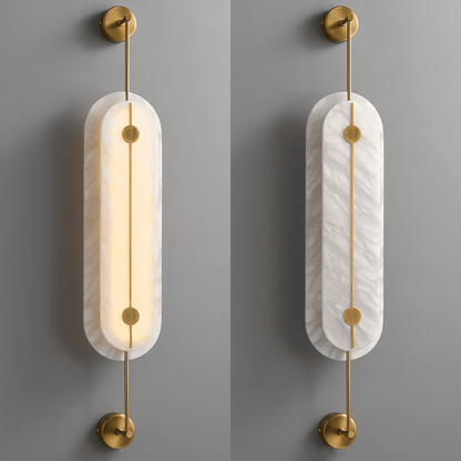 Alabaster Solvane Slim Oval Wall Sconce