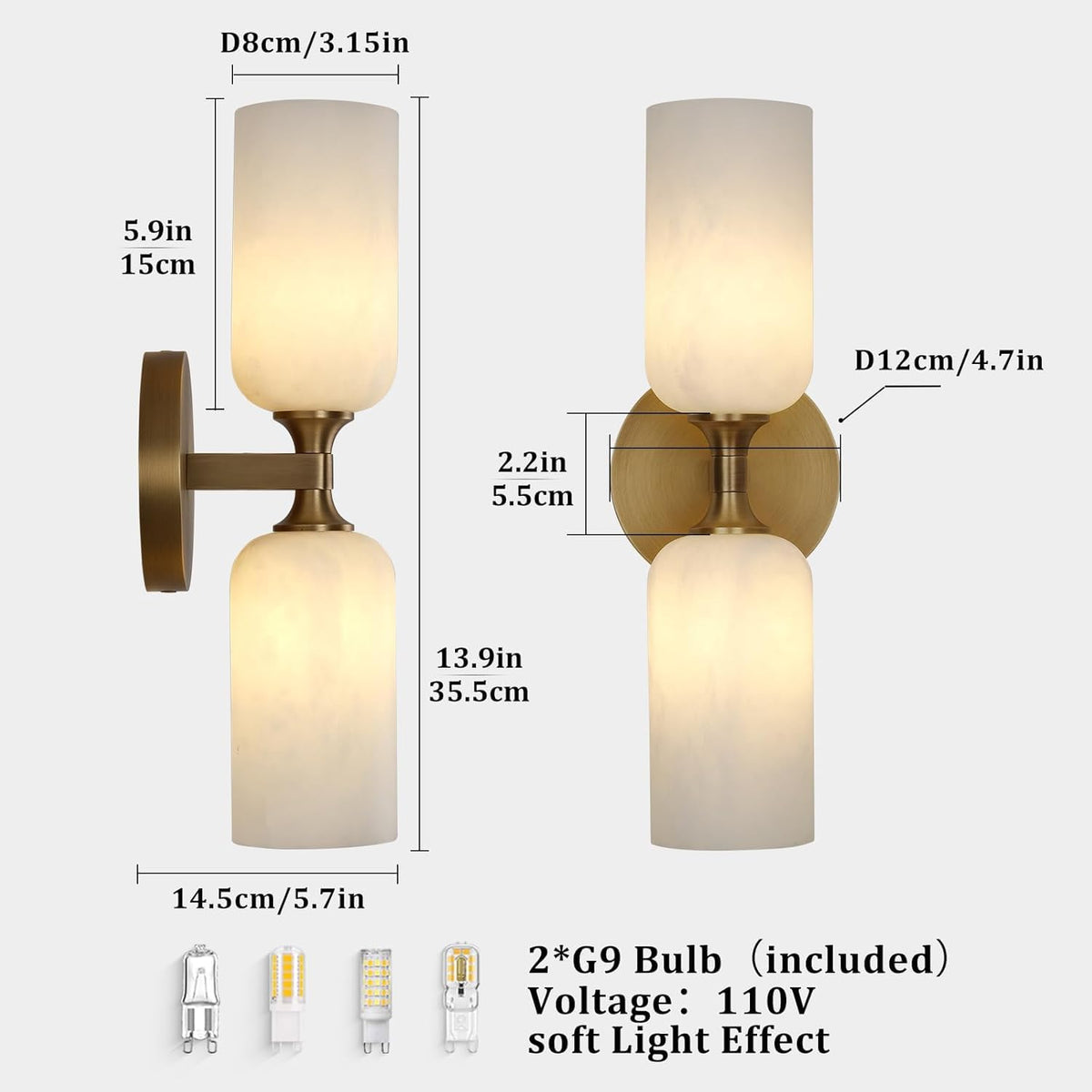 Alabaster Axis Wall Sconce