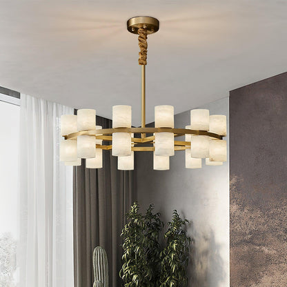 Alabaster Cylinder Chandelier