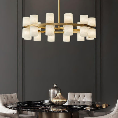 Alabaster Cylinder Chandelier