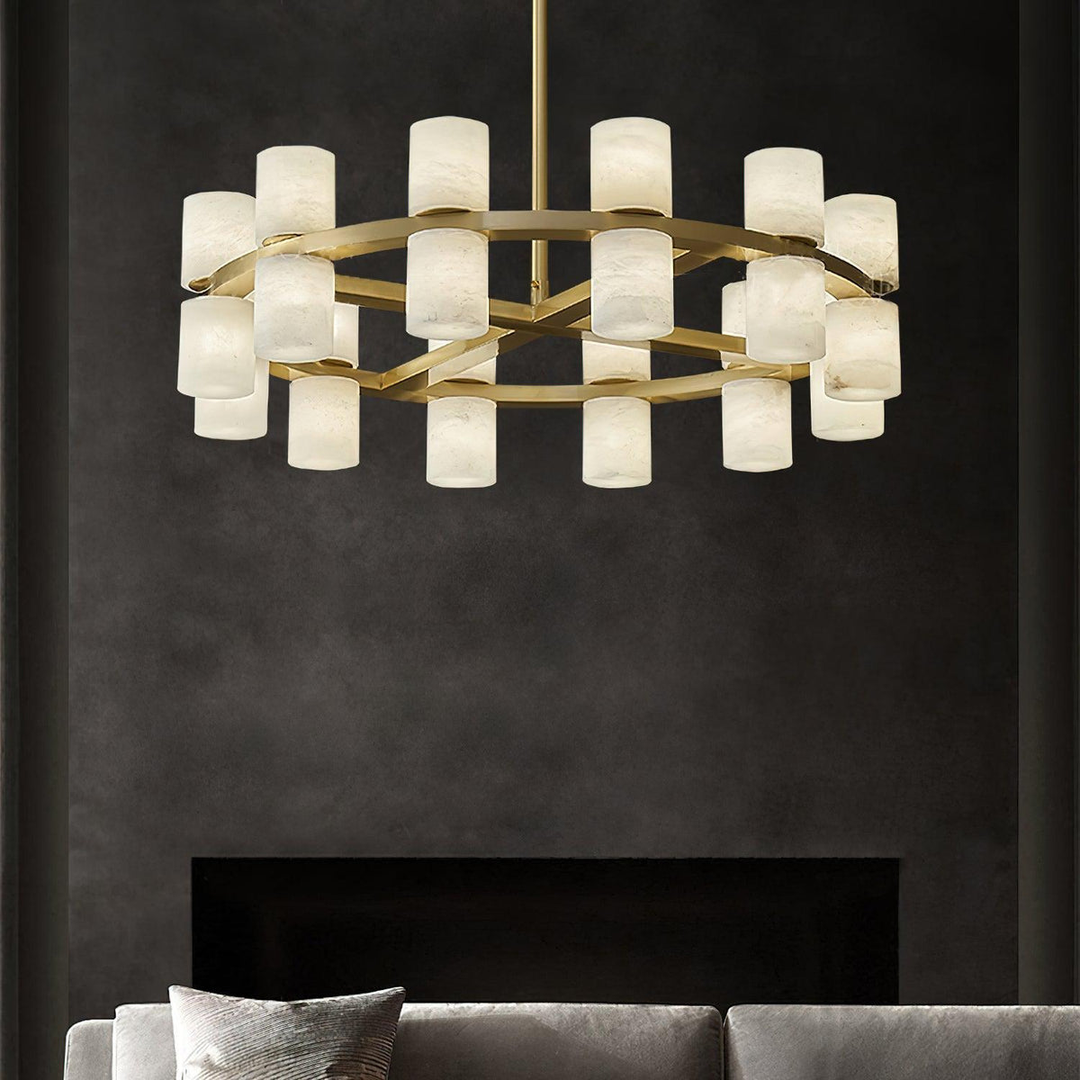Alabaster Cylinder Chandelier