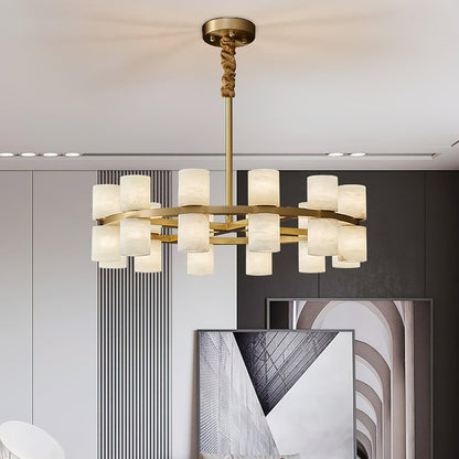 Alabaster Cylinder Chandelier