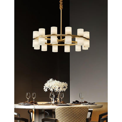 Alabaster Cylinder Chandelier