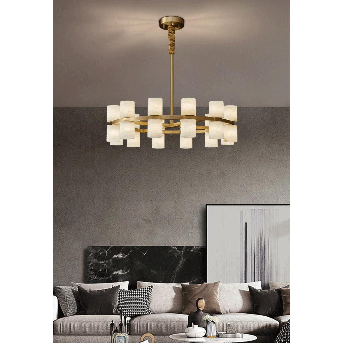 Alabaster Cylinder Chandelier