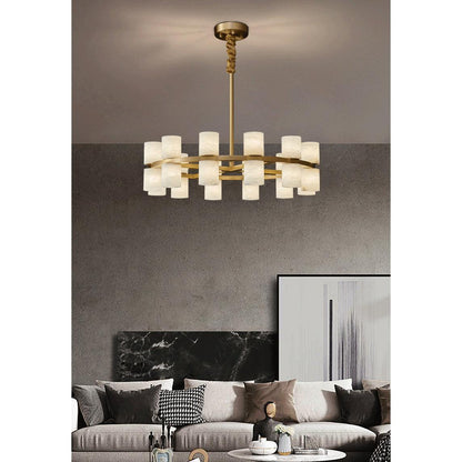 Alabaster Cylinder Chandelier