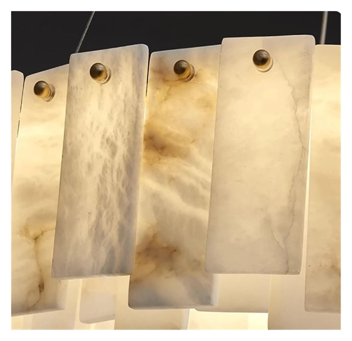 Alabaster Double Round Chandelier