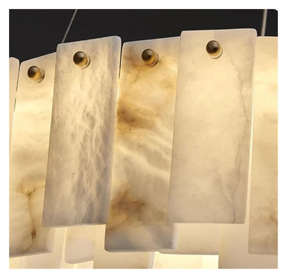 Alabaster Double Round Chandelier