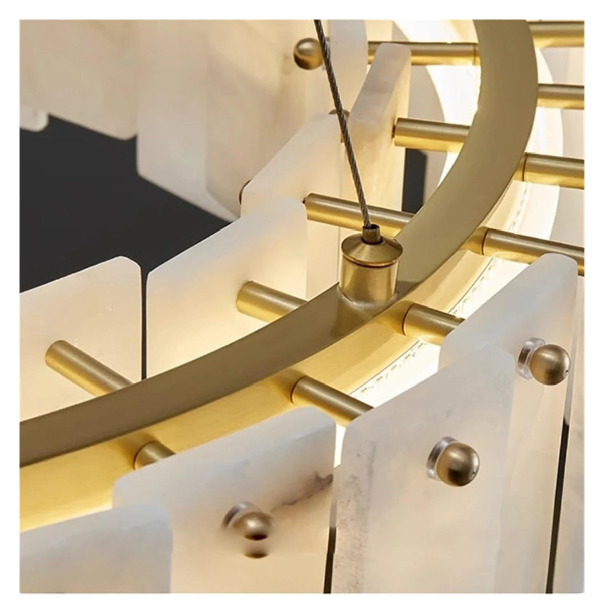 Alabaster Double Round Chandelier