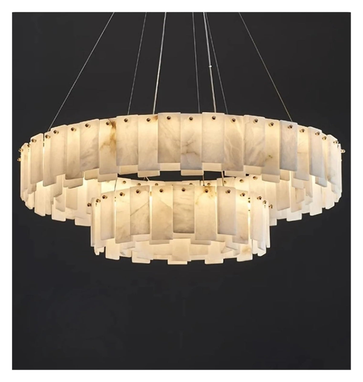 Alabaster Double Round Chandelier