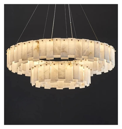 Alabaster Double Round Chandelier