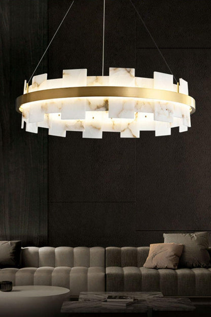 Alabaster Glo Modern Round Chandelier