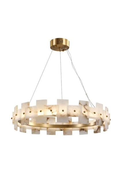 Alabaster Glo Modern Round Chandelier