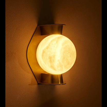 Alabaster Globe Wall Sconce