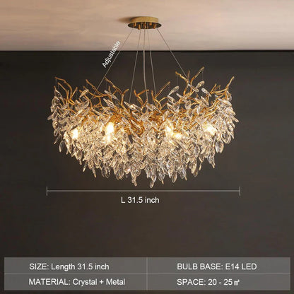 Albero Modern French-Style Branch Crystal Chandelier
