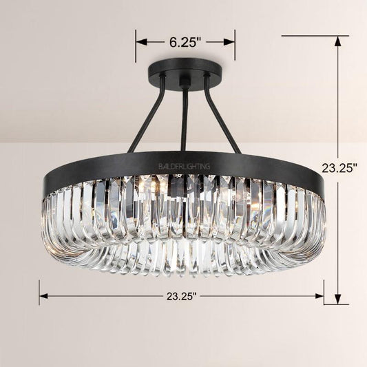 Alisa 8 Light Round Semi Flushmount 23"