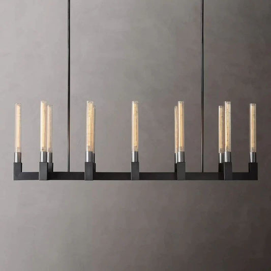 Amorra Candlestick Glass Linear Chandelier 55"