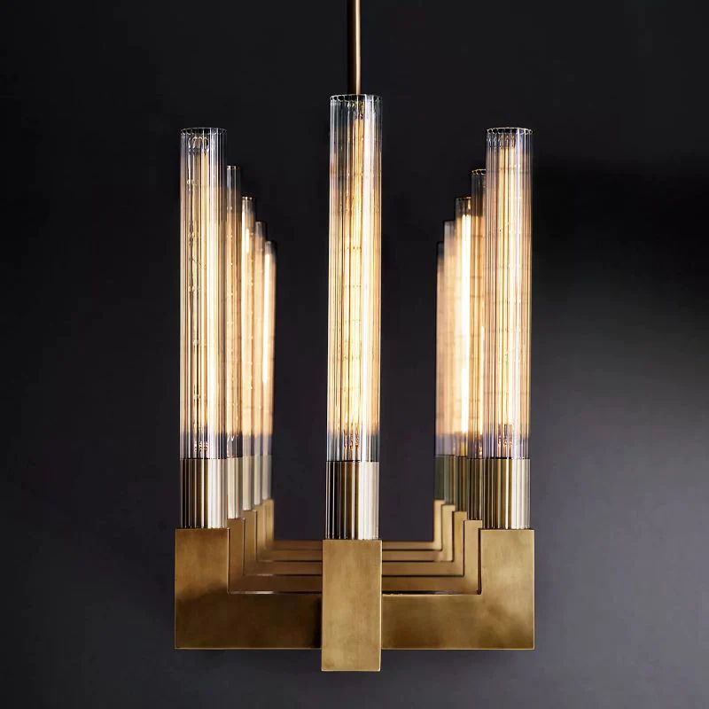 Amorra Candlestick Glass Linear Chandelier 55"