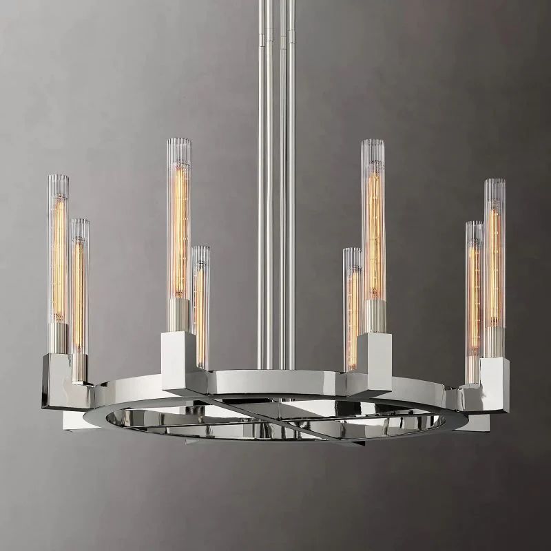 Amorra Candlestick Glass Round Chandelier 48"D
