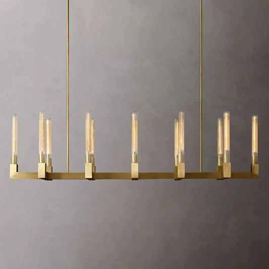 Amorra Glass Linear Dining Room Chandelier 67"