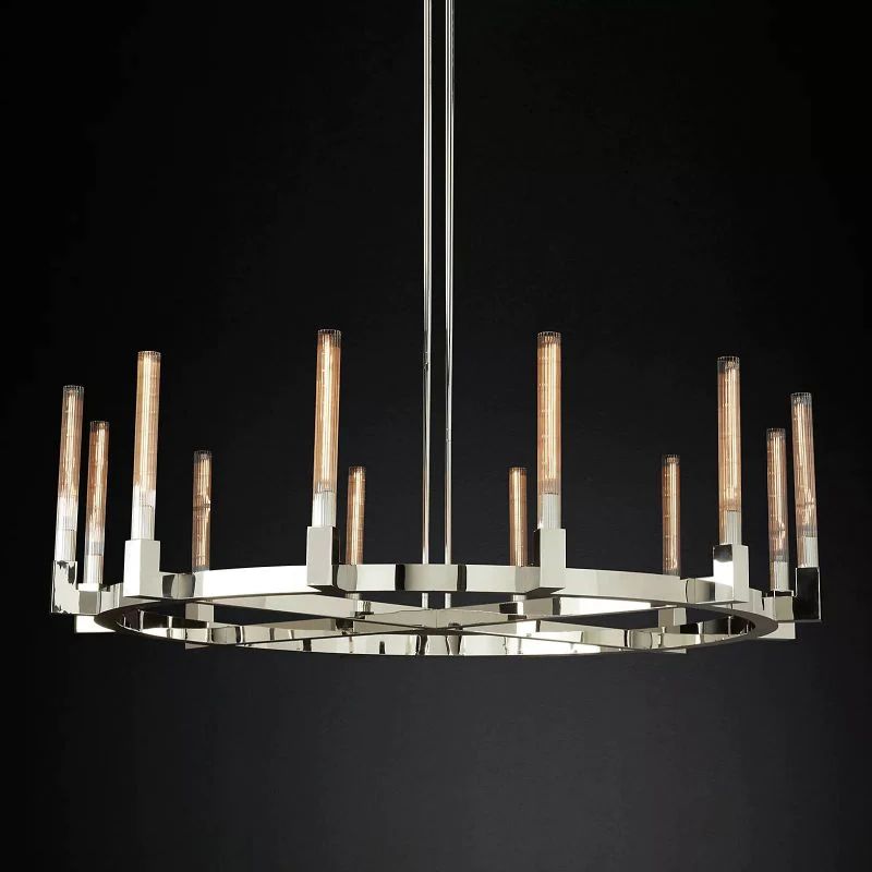 Amorra Glass Round Living Room Chandelier 60"