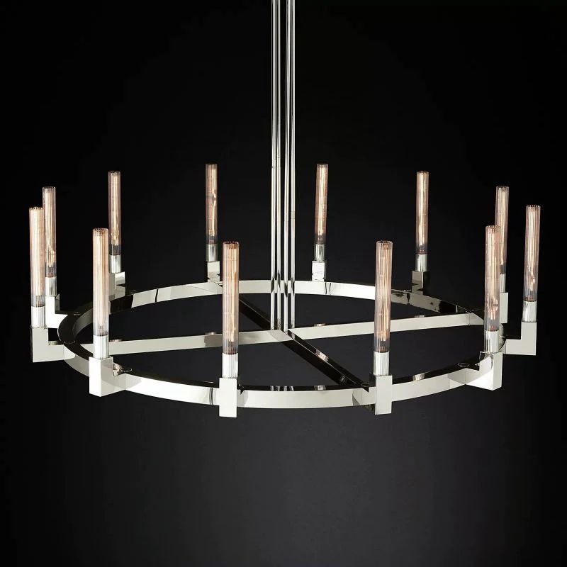 Amorra Glass Round Living Room Chandelier 60"