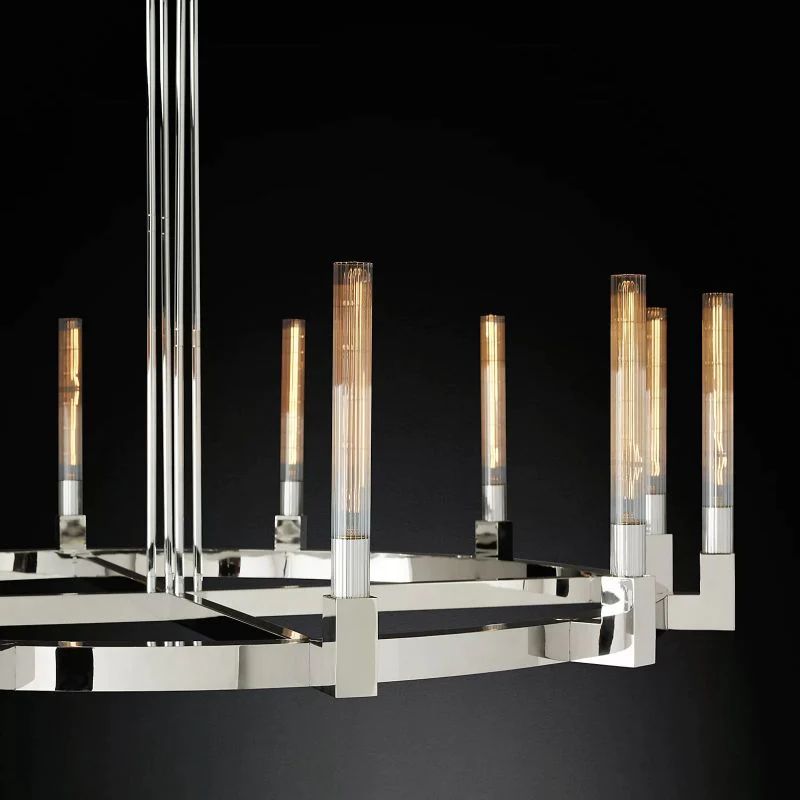 Amorra Glass Round Living Room Chandelier 60"